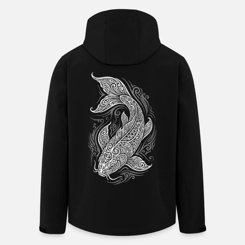 Ornament Koi Fish - Men’s Recycled Softshell Jacket by Stanley/Stella - black