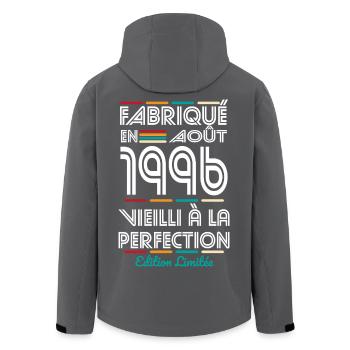 Anniversaire 30 ans - Fabriqué en Août 1996 - Veste softshell homme en polyester recyclé Stanley/Stella - noir - Dos - AI Model Male 185 light (185cm)