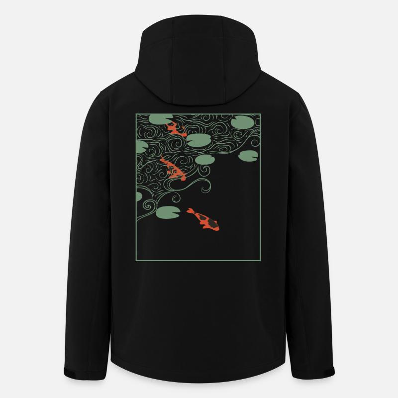 Wabi-sabi-Stil Koi-Karpfen - Recycelte Männer Softshell-Jacke von Stanley/Stella - Schwarz