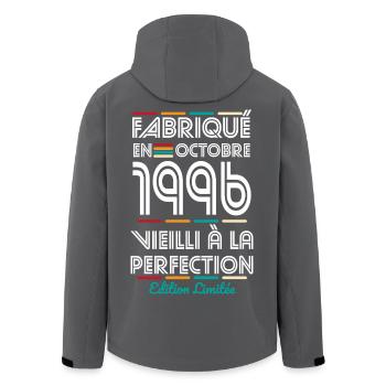 Anniversaire 30 ans - Fabriqué en Octobre 1996 - Veste softshell homme en polyester recyclé Stanley/Stella - noir - Dos - AI Model Male 185 light (185cm)