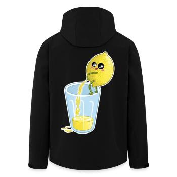Lemon Makes Juice – Funny Cartoon - Men’s Recycled Softshell Jacket by Stanley/Stella - black - Back - AI Model Male 185 light (185cm)