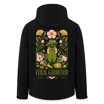 Feral Gardener Organic Gardening - Men’s Recycled Softshell Jacket by Stanley/Stella - black - Back - AI Model Male 185 light (185cm)