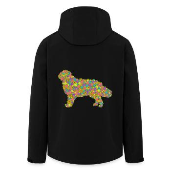 Funny Newfoundland Flower - Men’s Recycled Softshell Jacket by Stanley/Stella - black - Back - AI Model Male 185 light (185cm)