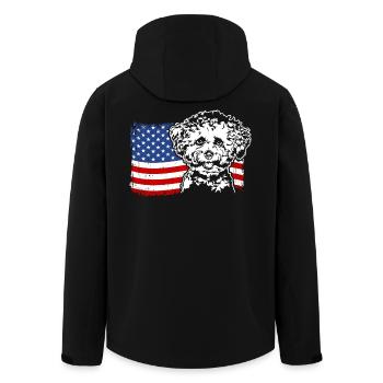 Bichon Frise US Amerika Fahne Hunde Hund Wilsigns - Recycelte Männer Softshell-Jacke von Stanley/Stella - Schwarz - Hinten - AI Model Male 185 light (185cm)