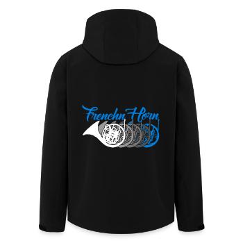 Funny French Horn - Men’s Recycled Softshell Jacket by Stanley/Stella - black - Back - AI Model Male 185 light (185cm)