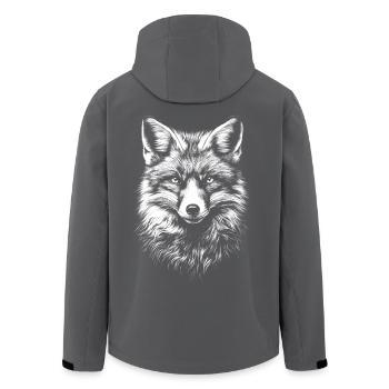 Renard Portrait Animal Sauvage Forêt Animaux Renards Animaux - Veste softshell homme en polyester recyclé Stanley/Stella - charbon - Dos - AI Model Male 185 light (185cm)