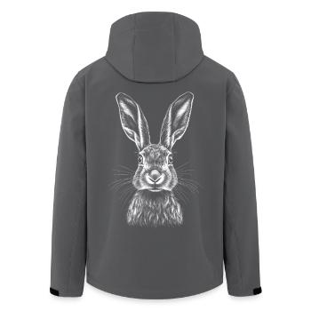 Hase Portrait Feldhase Hasen Tier Wildtier - Recycelte Männer Softshell-Jacke von Stanley/Stella - Schwarz - Hinten - AI Model Male 185 light (185cm)