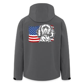 Bayerischer Gebirgsschweisshund US Fahne Wilsigns - Recycelte Männer Softshell-Jacke von Stanley/Stella - Schwarz - Hinten - AI Model Male 185 light (185cm)
