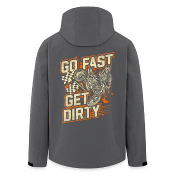 Ride Fast, Get Dirty - Motocross Saying - Men’s Recycled Softshell Jacket by Stanley/Stella - black - Back - AI Model Male 185 light (185cm)