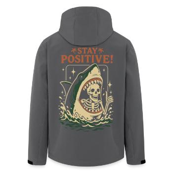 Requin et squelette restez positif - Veste softshell homme en polyester recyclé Stanley/Stella - charbon - Dos - AI Model Male 185 light (185cm)