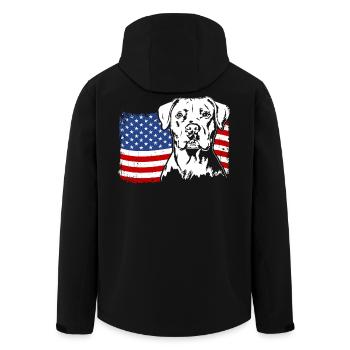 Dogue Argentin US Amérique Drapeau Chiens Wilsigns - Veste softshell homme en polyester recyclé Stanley/Stella - noir - Dos - AI Model Male 185 light (185cm)