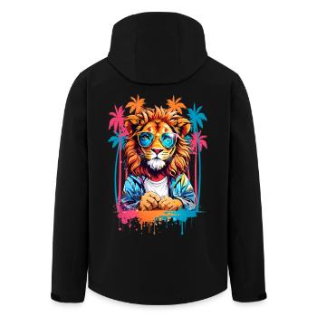 Cool Lion - Men’s Recycled Softshell Jacket by Stanley/Stella - black - Back - AI Model Male 185 light (185cm)