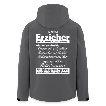 Erzieher - Recycelte Männer Softshell-Jacke von Stanley/Stella - Anthrazit - Hinten - AI Model Male 185 light (185cm)