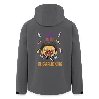 Life is no sugarlicking - Kein Zuckerschlecken - Recycelte Männer Softshell-Jacke von Stanley/Stella - Schwarz - Hinten - AI Model Male 185 light (185cm)