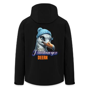 Hamburg Hamburger Deern North German Seagull Beanie - Men’s Recycled Softshell Jacket by Stanley/Stella - black - Back - AI Model Male 185 light (185cm)