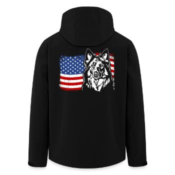 Chodský Pes US Amérique Drapeau Chiens Chien Wilsigns - Veste softshell homme en polyester recyclé Stanley/Stella - noir - Dos - AI Model Male 185 light (185cm)