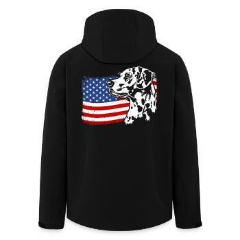 Dalmatiner US Amerika Fahne Hunde Wilsigns - Recycelte Männer Softshell-Jacke von Stanley/Stella - Schwarz - Hinten - AI Model Male 185 light (185cm)
