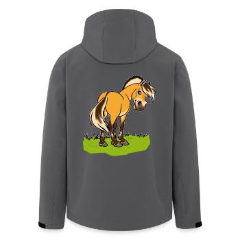 Freundliches Fjordpferd (Ohne Text) Weisse Umrisse - Veste softshell homme en polyester recyclé Stanley/Stella - charbon - Dos - AI Model Male 185 light (185cm)