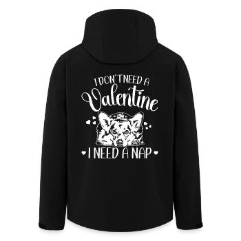 Welsh Corgi Saint-Valentin chiens chien Wilsigns - Veste softshell homme en polyester recyclé Stanley/Stella - noir - Dos - AI Model Male 185 light (185cm)