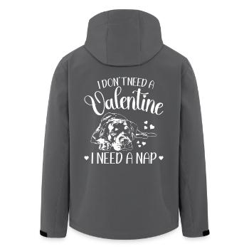 Rottweiler Valentine's Day Dogs Dog Wilsigns - Men’s Recycled Softshell Jacket by Stanley/Stella - anthracite - Back - AI Model Male 185 light (185cm)