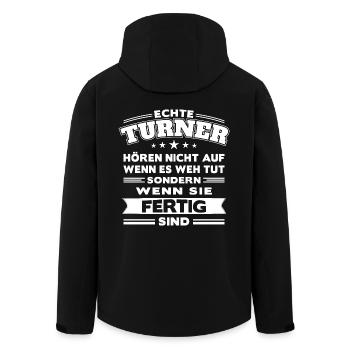 Echte Turner - Recycelte Männer Softshell-Jacke von Stanley/Stella - Schwarz - Hinten - AI Model Male 185 light (185cm)