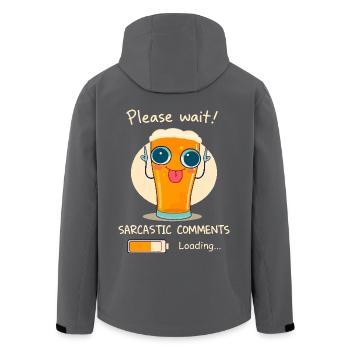 Sarkastisches Bierglas - Recycelte Männer Softshell-Jacke von Stanley/Stella - Schwarz - Hinten - AI Model Male 185 light (185cm)