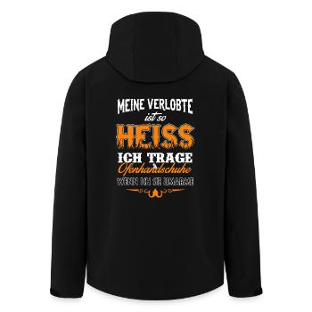 Meine Verlobte ist so heiß - Recycelte Männer Softshell-Jacke von Stanley/Stella - Schwarz - Hinten - AI Model Male 185 light (185cm)