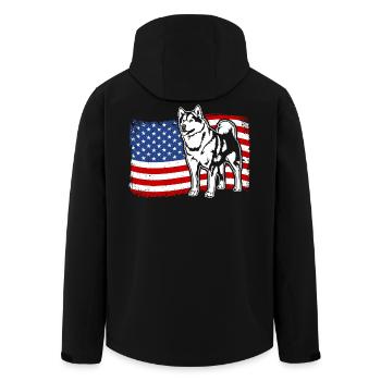Alaskan Malamute US Amerika Fahne Hunde Wilsigns - Recycelte Männer Softshell-Jacke von Stanley/Stella - Schwarz - Hinten - AI Model Male 185 light (185cm)