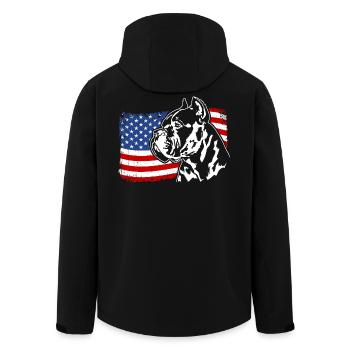 Cane Corso Italiano Amérique Drapeau Chiens Wilsigns - Veste softshell homme en polyester recyclé Stanley/Stella - noir - Dos - AI Model Male 185 light (185cm)