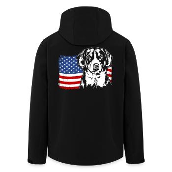 Entlebucher Mountain Dog US Amérique Drapeau Wilsigns - Veste softshell homme en polyester recyclé Stanley/Stella - noir - Dos - AI Model Male 185 light (185cm)