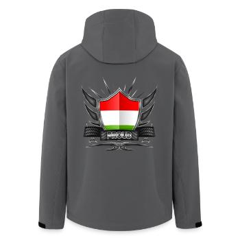 Ungarn Flagge Wappen Proud 012 - Recycelte Männer Softshell-Jacke von Stanley/Stella - Schwarz - Hinten - AI Model Male 185 light (185cm)