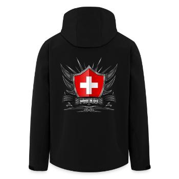 Suisse crête de drapeau fier 012 - Veste softshell homme en polyester recyclé Stanley/Stella - noir - Dos - AI Model Male 185 light (185cm)