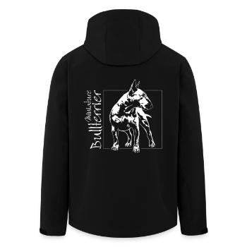 Miniature BULLTERRIER Hunde Hund Wilsigns - Recycelte Männer Softshell-Jacke von Stanley/Stella - Schwarz - Hinten - AI Model Male 185 light (185cm)