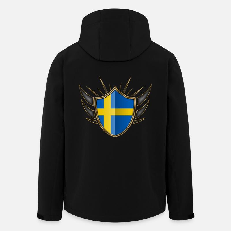 Sweden flag gold emblem 014 - Men’s Recycled Softshell Jacket by Stanley/Stella - black