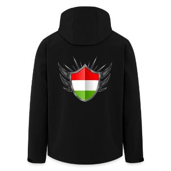 Ungarn Flagge Wappen Silber 013 - Recycelte Männer Softshell-Jacke von Stanley/Stella - Schwarz - Hinten - AI Model Male 185 light (185cm)