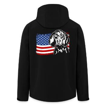 Black And Tan Coonhound US America Flag Wilsigns - Men’s Recycled Softshell Jacket by Stanley/Stella - black - Back - AI Model Male 185 light (185cm)