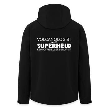 Volcanologist Superheld Volcanology - Recycelte Männer Softshell-Jacke von Stanley/Stella - Schwarz - Hinten - AI Model Male 185 light (185cm)