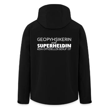 Géophysicienne, super-héroïne, géophysique - Veste softshell homme en polyester recyclé Stanley/Stella - noir - Dos - AI Model Male 185 light (185cm)