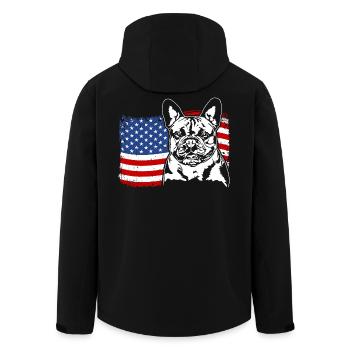 Bouledogue français Drapeau américain Wilsigns - Veste softshell homme en polyester recyclé Stanley/Stella - noir - Dos - AI Model Male 185 light (185cm)
