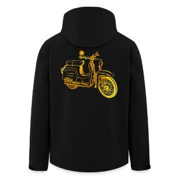 Simson Schwalbe DDR Moped - Recycelte Männer Softshell-Jacke von Stanley/Stella - Schwarz - Hinten - AI Model Male 185 light (185cm)