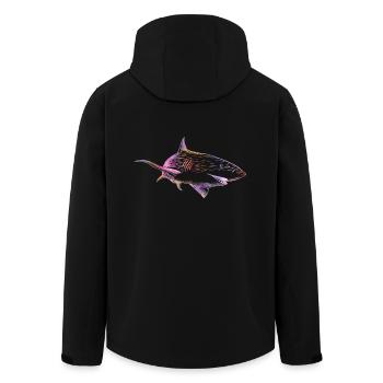 Shark color - Recycelte Männer Softshell-Jacke von Stanley/Stella - Schwarz - Hinten - AI Model Male 185 light (185cm)