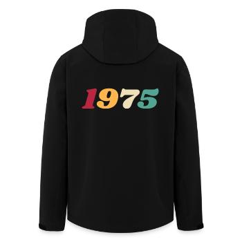 1975 Gift 1975 Anniversary 1975 Retro 1975 - Men’s Recycled Softshell Jacket by Stanley/Stella - black - Back - AI Model Male 185 light (185cm)