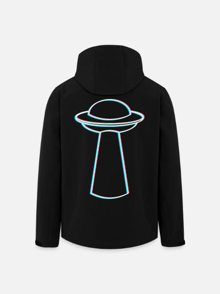 UFO Glitch – Rave & Techno Vibes - Men’s Recycled Softshell Jacket by Stanley/Stella - black