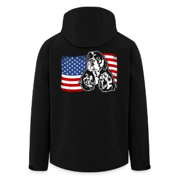Cocker Américain Épagneul Drapeau de l’Amérique des États-Unis Wilsigns - Veste softshell homme en polyester recyclé Stanley/Stella - noir - Dos - AI Model Male 185 light (185cm)