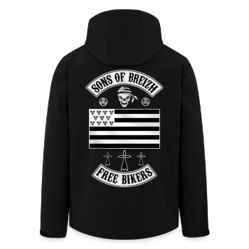 breizh bikers - Veste softshell homme en polyester recyclé Stanley/Stella - noir - Dos - AI Model Male 185 light (185cm)