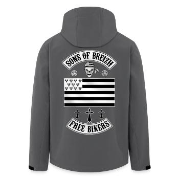 breizh bikers - Veste softshell homme en polyester recyclé Stanley/Stella - charbon - Dos - AI Model Male 185 light (185cm)