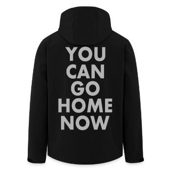 You can go home now - Recycelte Männer Softshell-Jacke von Stanley/Stella - Schwarz - Hinten - AI Model Male 185 light (185cm)