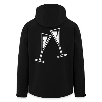 2 Sektgläser (Sekt / Trichter / Zu / White) - Recycelte Männer Softshell-Jacke von Stanley/Stella - Schwarz - Hinten - AI Model Male 185 light (185cm)