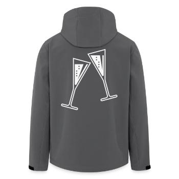 2 Sektgläser (Sekt / Trichter / Zu / White) - Recycelte Männer Softshell-Jacke von Stanley/Stella - Anthrazit - Hinten - AI Model Male 185 light (185cm)