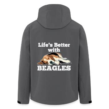 Life's Better With Beagles - Men’s Recycled Softshell Jacket by Stanley/Stella - black - Back - AI Model Male 185 light (185cm)